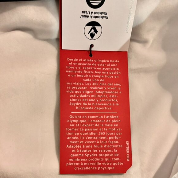 SPYDER Active White Hooded Lined Zip Jacket Water Resistant Reflective Wm S NEW - Picture 9 of 11